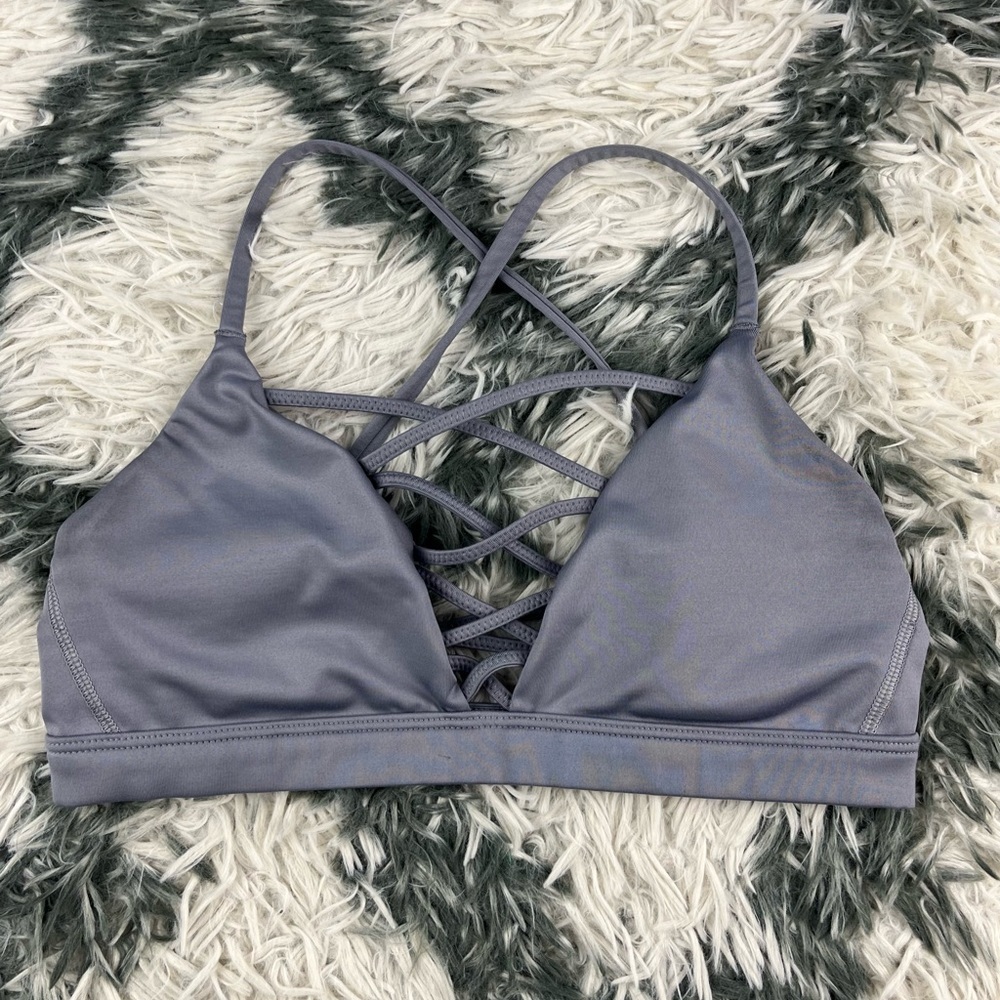 Victoria's Secret Women's Sports Bra Lace Up Steel Gray Size Small